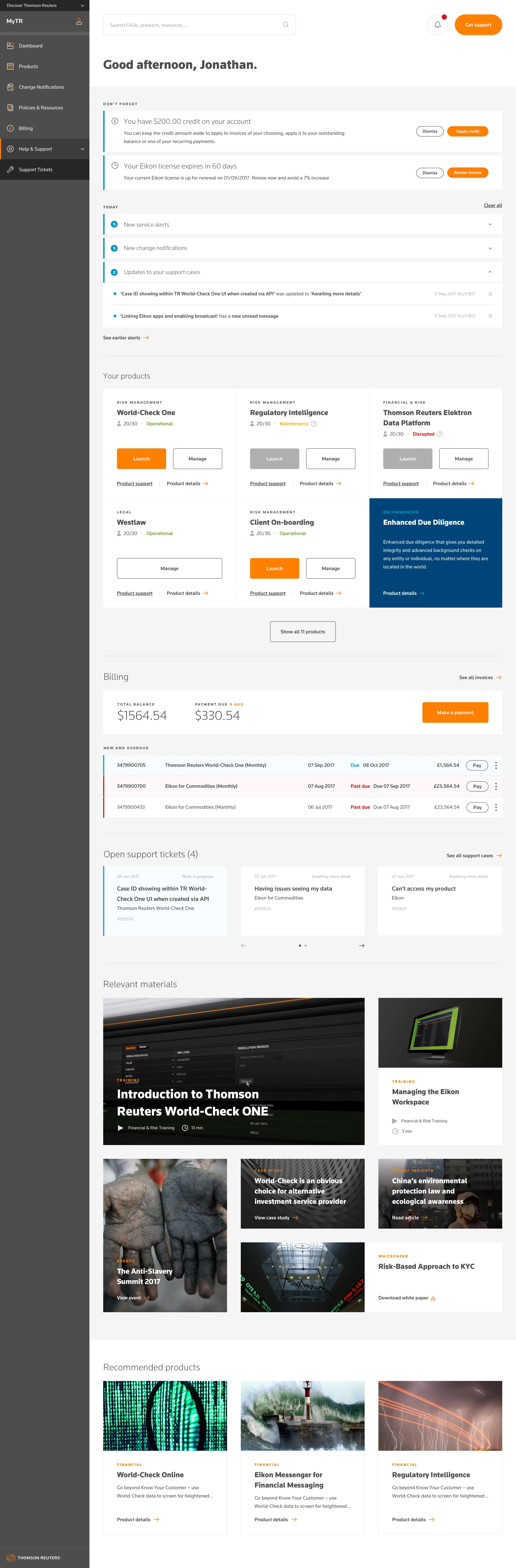 The full dashboard
