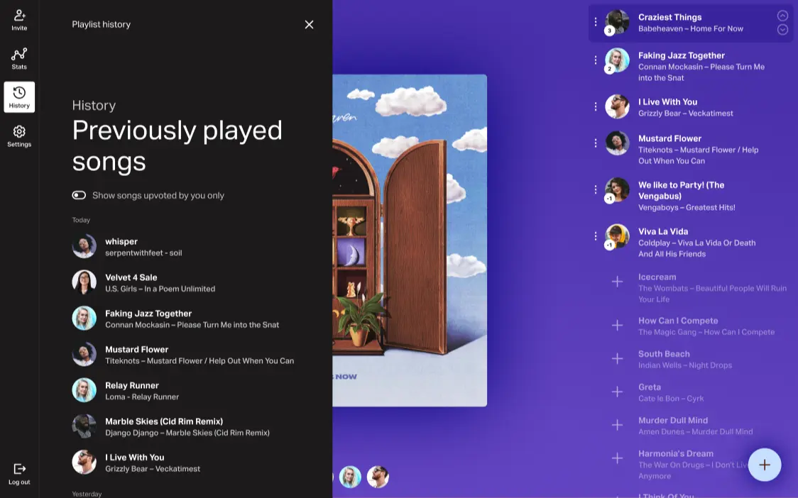 Playlist history