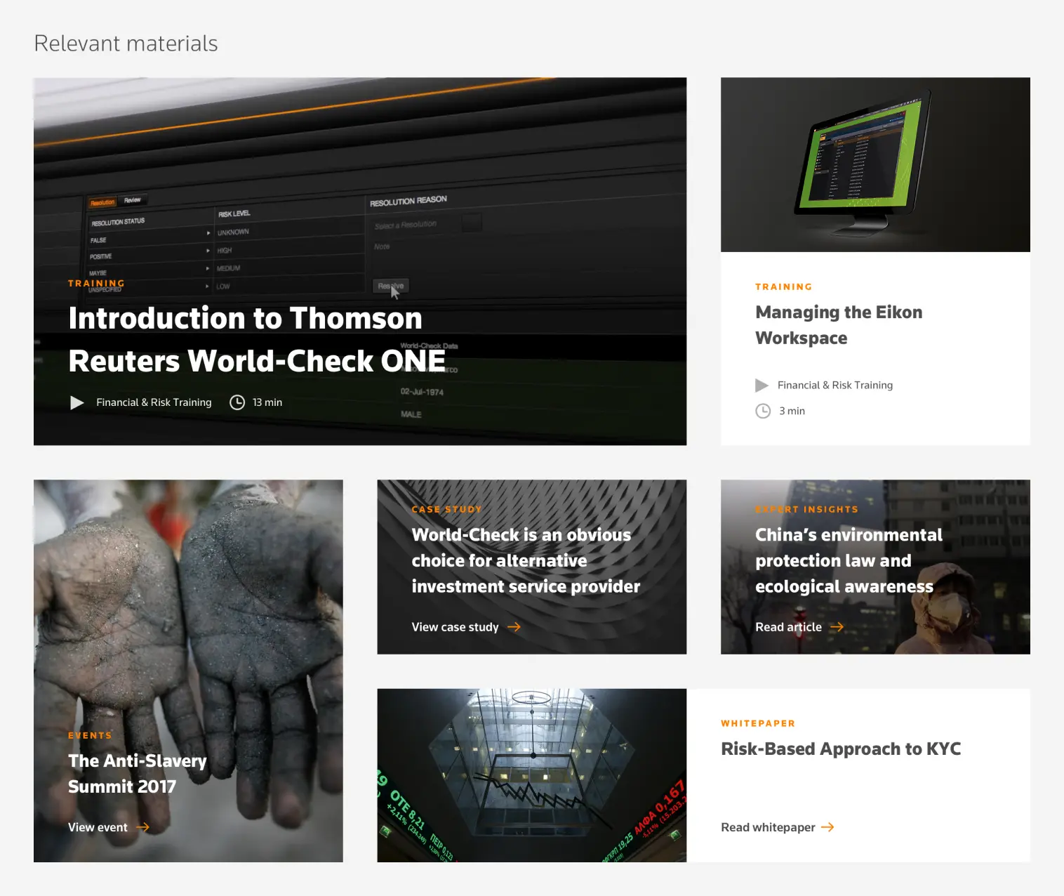 Dashboard, relevant materials